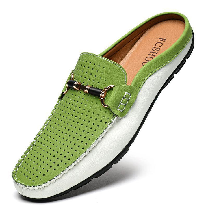 Large-size Leather Shoes Mens Breathable Loafer Shoes