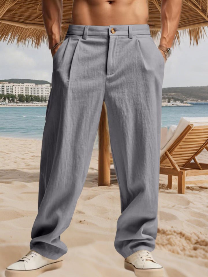 Men's Full Size Relaxed Fit Pleated Pants Plus Size