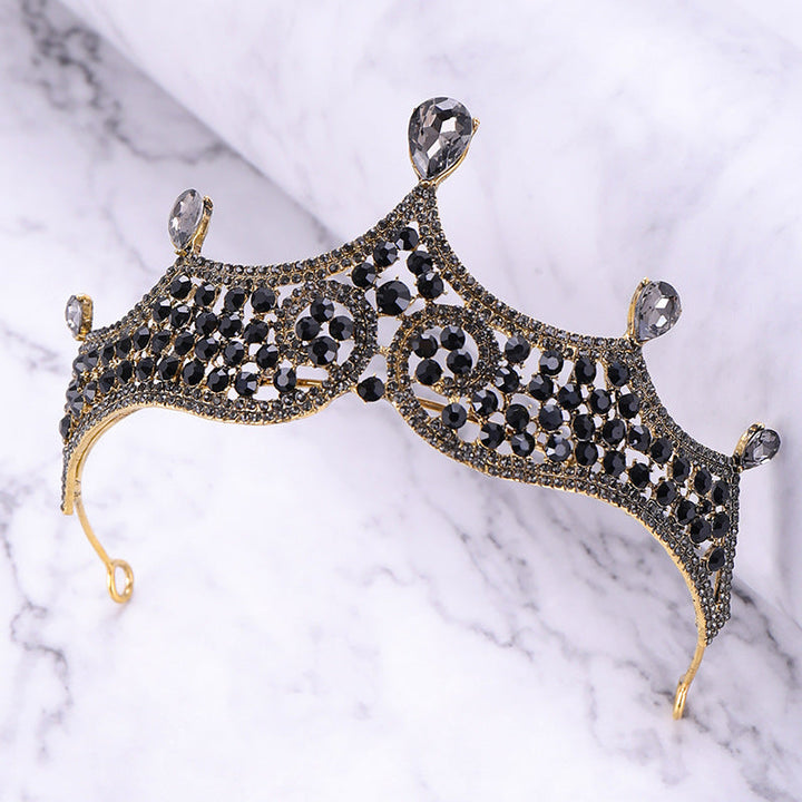 Retro Baroque Black Marriage Royale Decorative Crown