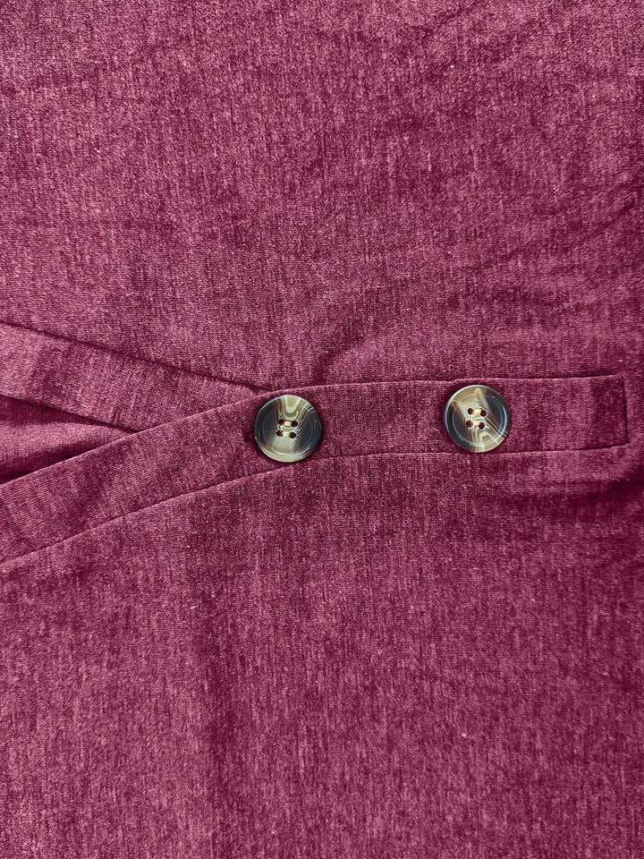 Full Size Notched Long Sleeve T-Shirt