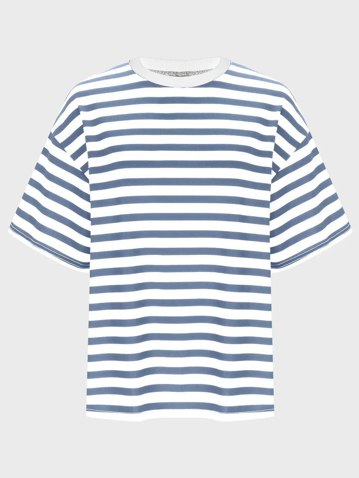 Striped Round Neck Half Sleeve T-Shirt
