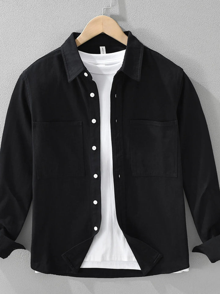 Men's Plus Size Button Detail Long Sleeve Shirt