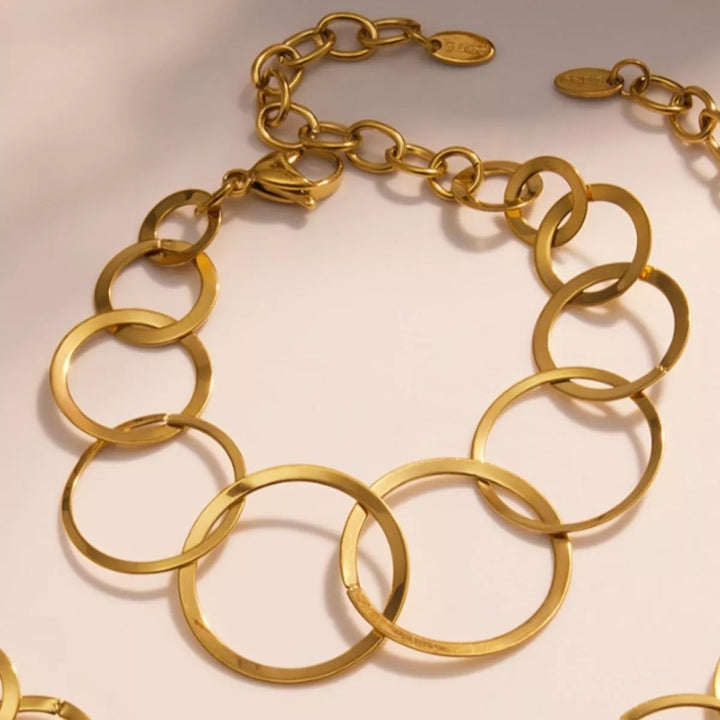 18K Gold-Plated Titanium Steel Round Bracelet