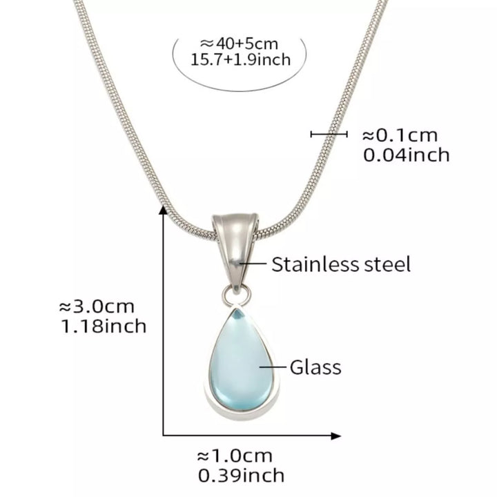 Stainless Steel Teardrop Necklace
