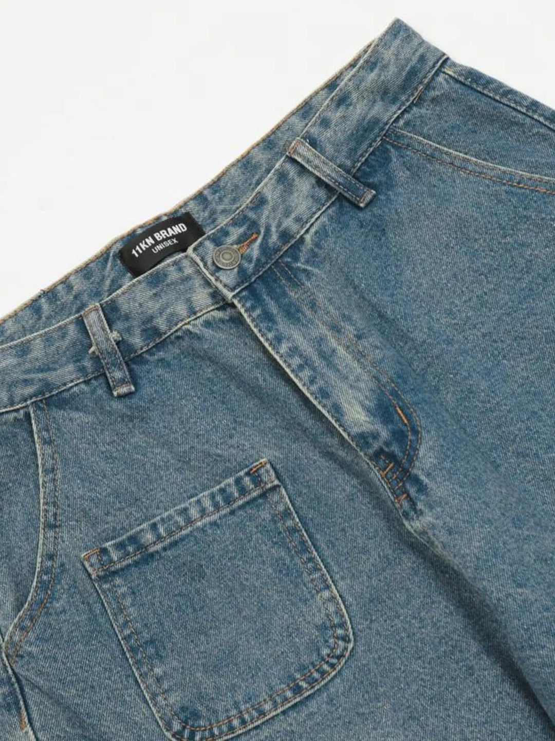 Men's Washed Multi-Pocket Cargo Jeans