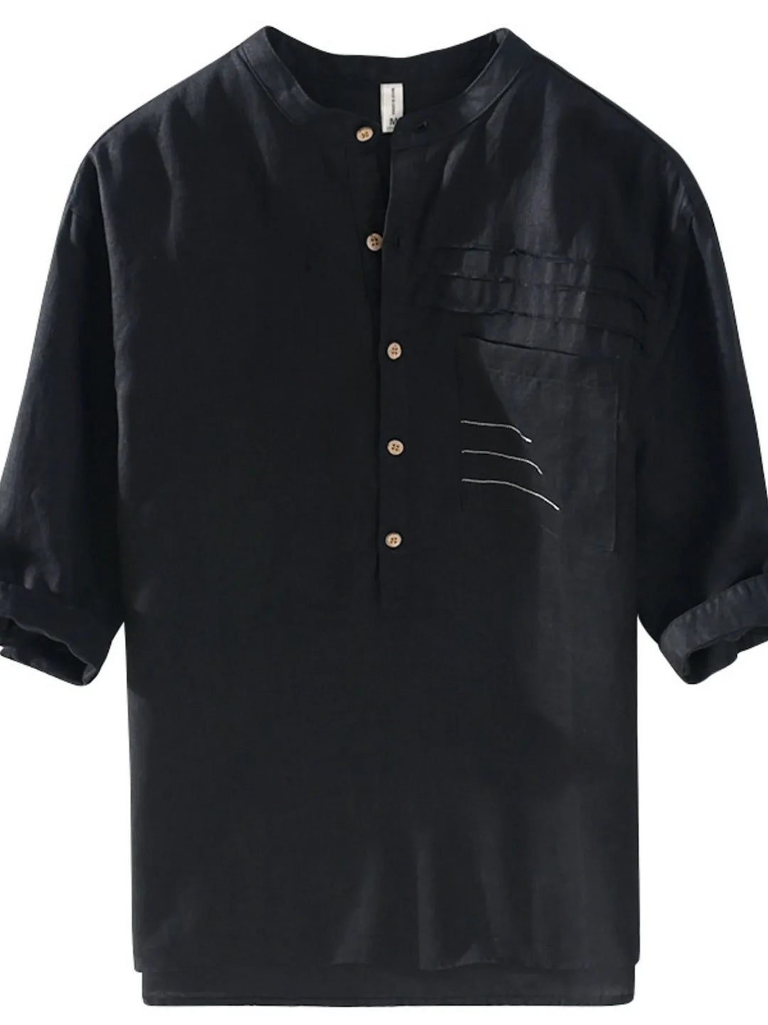 Men's Plus Size Button Detail Half Sleeve Shirt