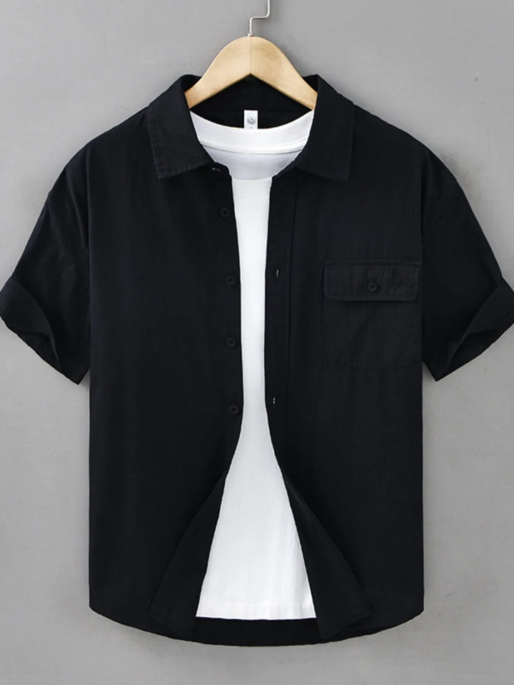 Men's Plus Size Button Up Short Sleeve Shirt