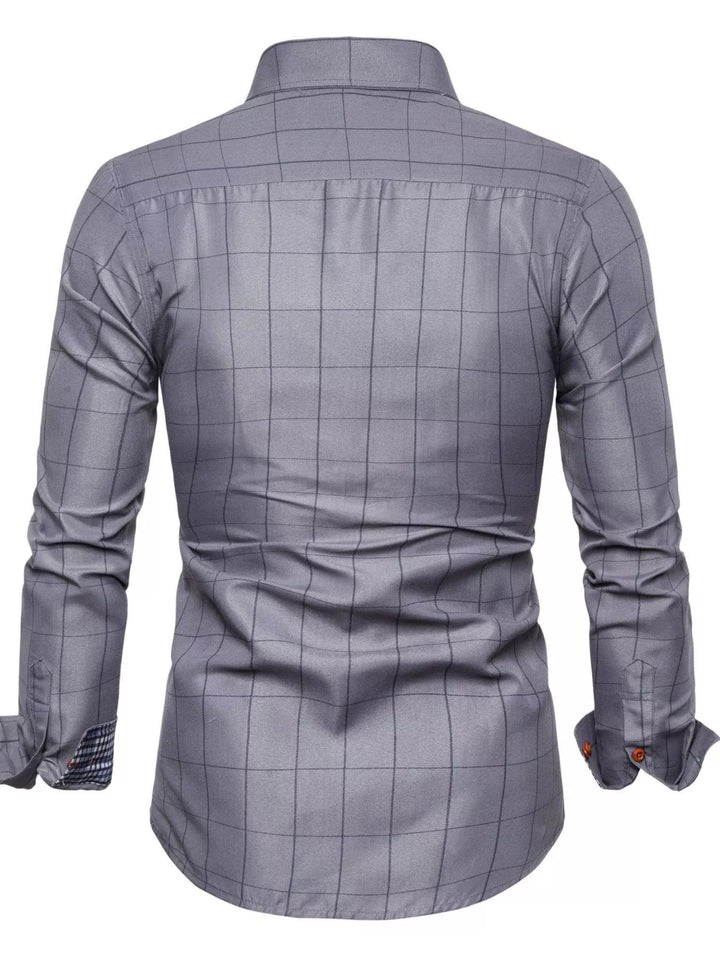 Men's Plus Size Classic Plaid Button-Down Shirt