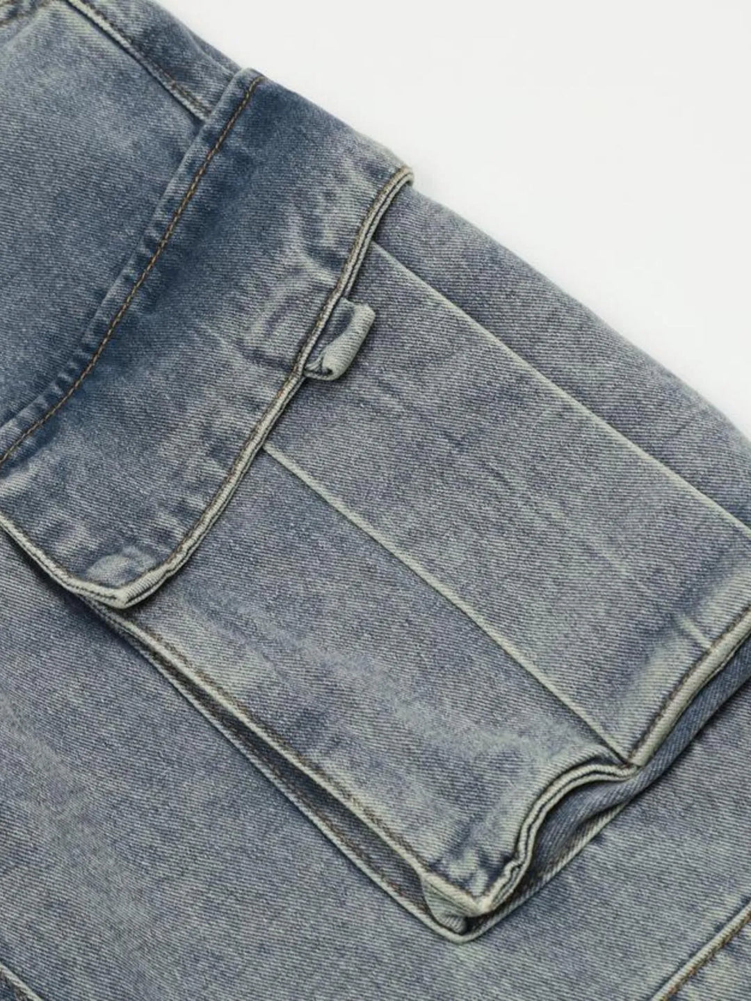 Men's Multi-Pocket Cargo Wide Leg Jeans