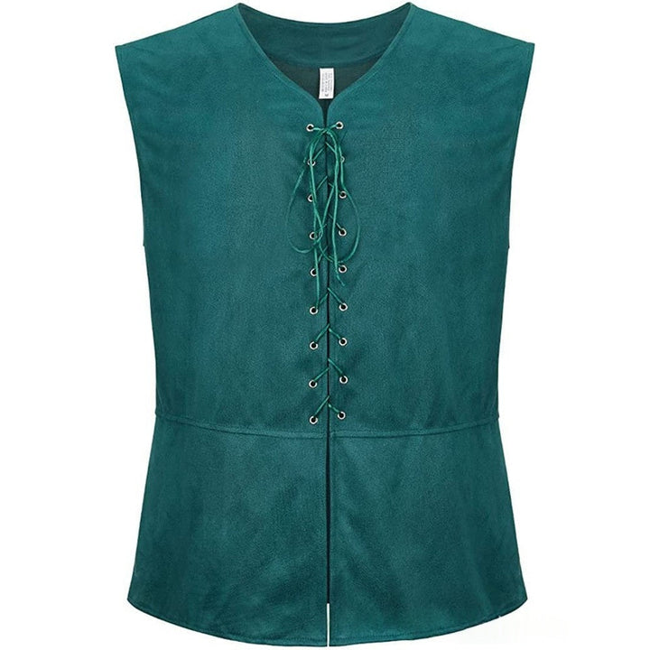 Retro Steampunk Vest Mens Lace-Up Waistcoat