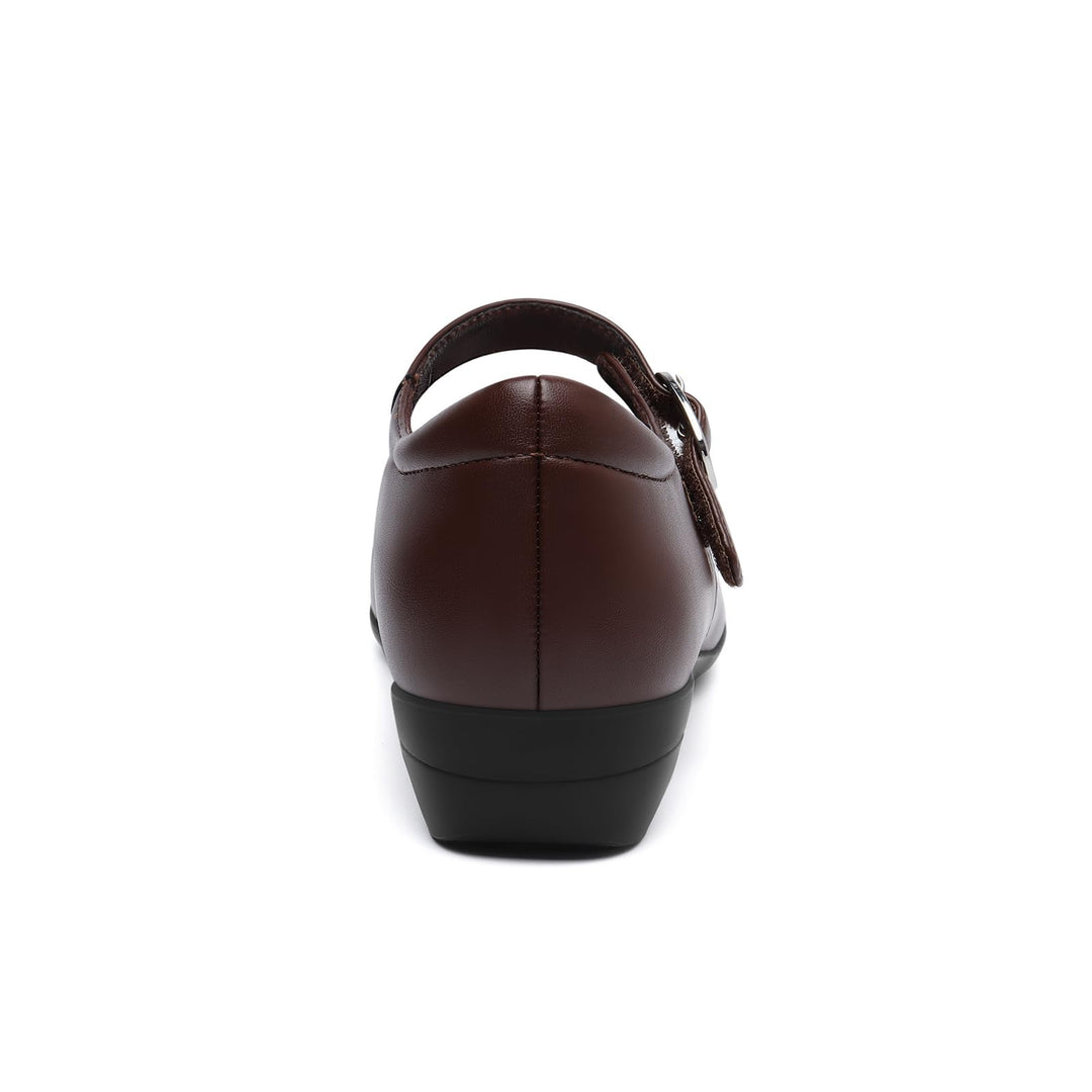 Mary Jane Flats for Women - Comfortable Round Toe Ballet Flats with Buckle Strap Work Shoes