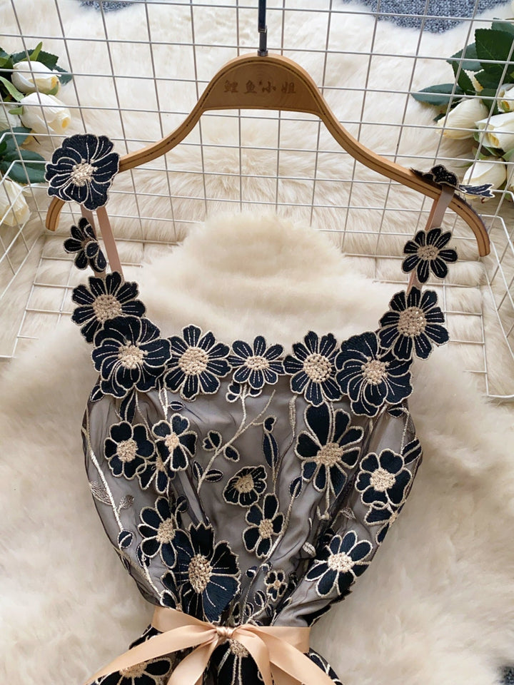 Floral Tie Waist Mini Dress