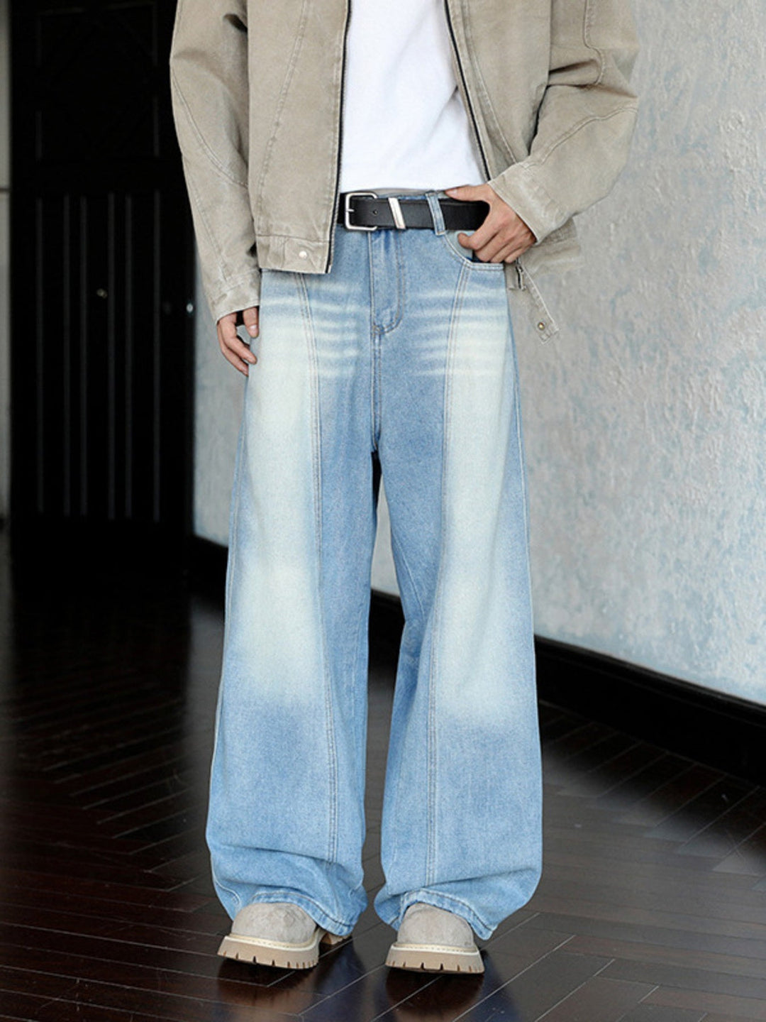Men's Full Size Vintage Wide Leg Jeans Plus Size