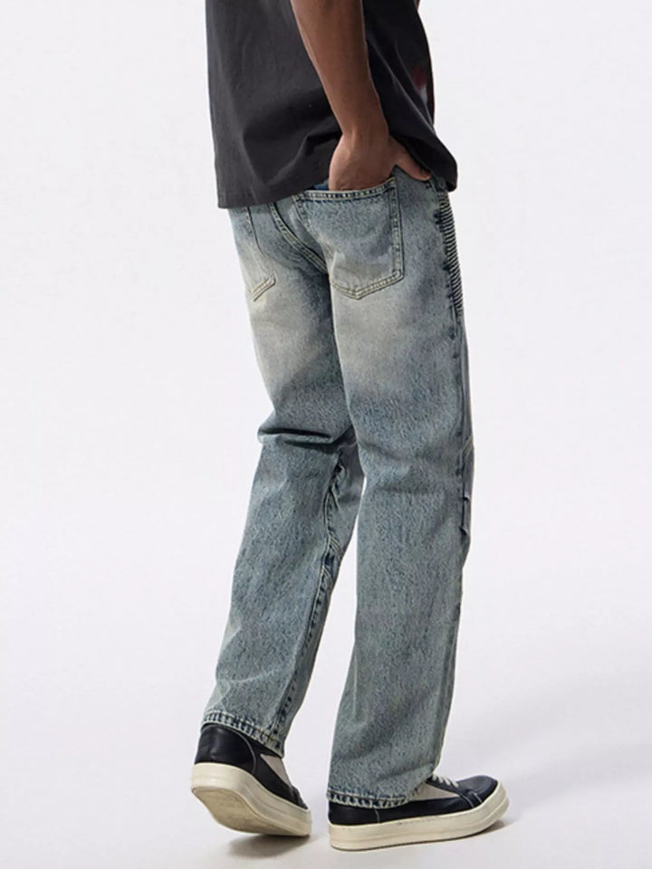 Men's Washed Wide Leg Jeans