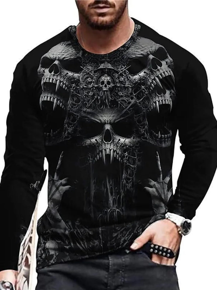 Men's Full Size Skeleton Embrace Long Sleeve T-Shirt Plus Size