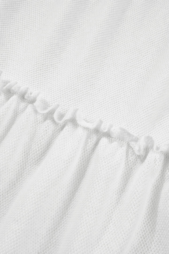 White Tiered Frill Trim A-line Tank Top
