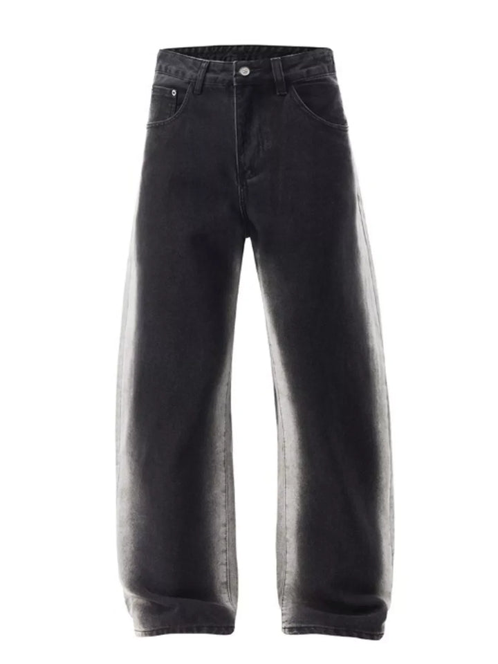 Men's Plus Size Washed Wide Leg Jeans