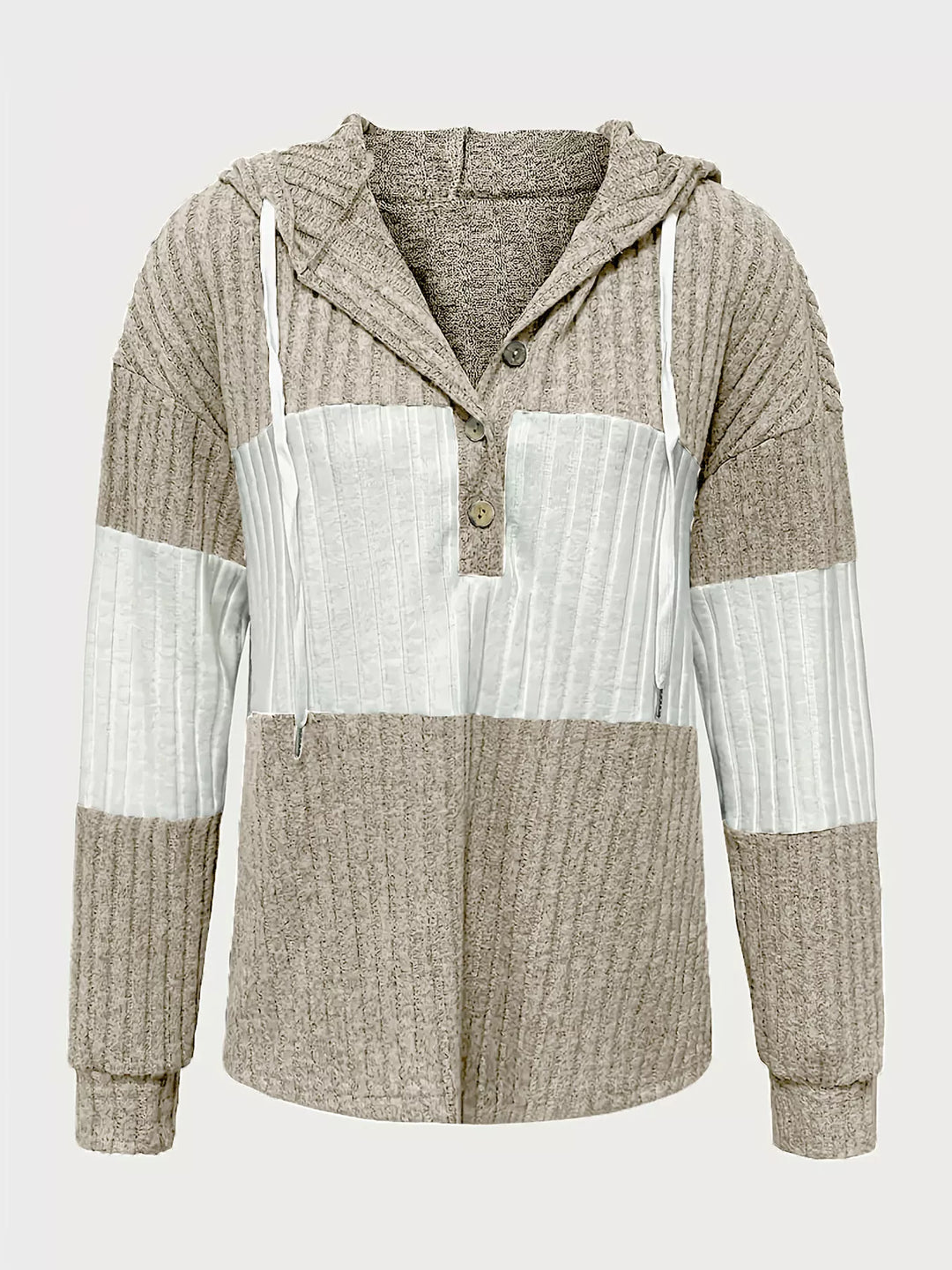 Color Block Drawstring Long Sleeve Hoodie