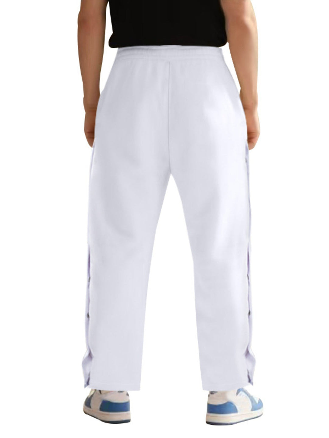Men's Full Size Loose Fit Side Snap Button Track Pants Plus Size