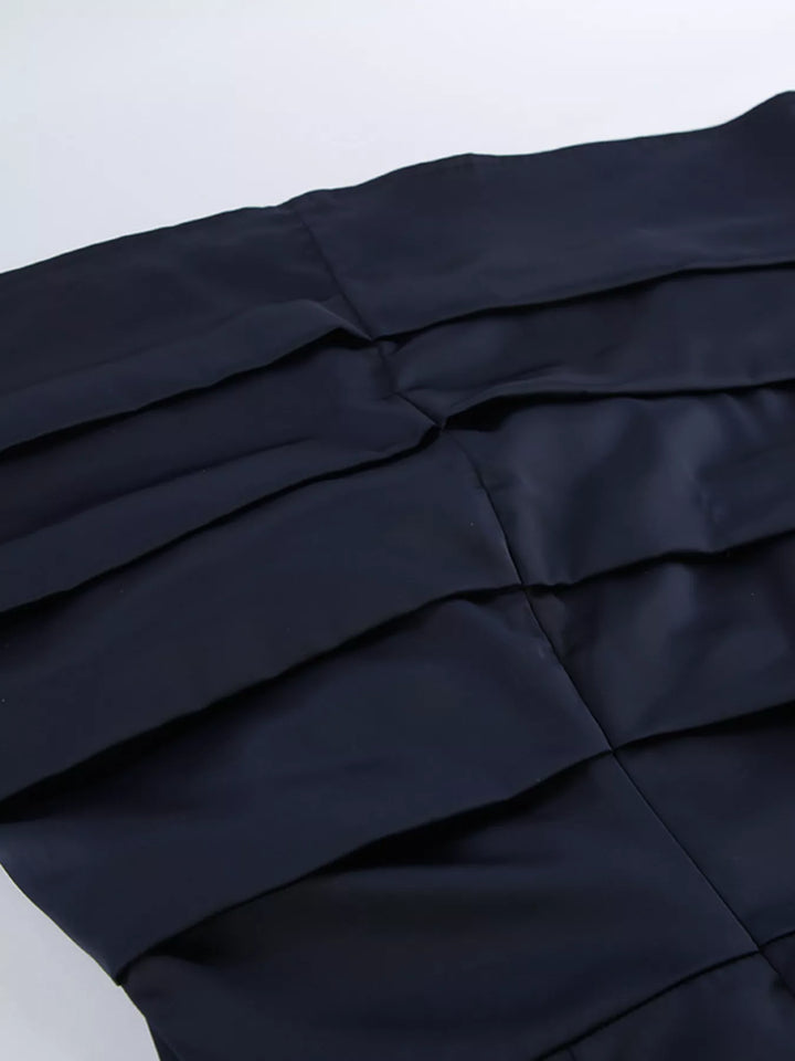 Mock Neck Flounce Sleeve Dress