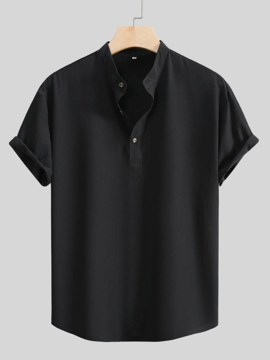 Men's Button Detail Short Sleeve Blouse