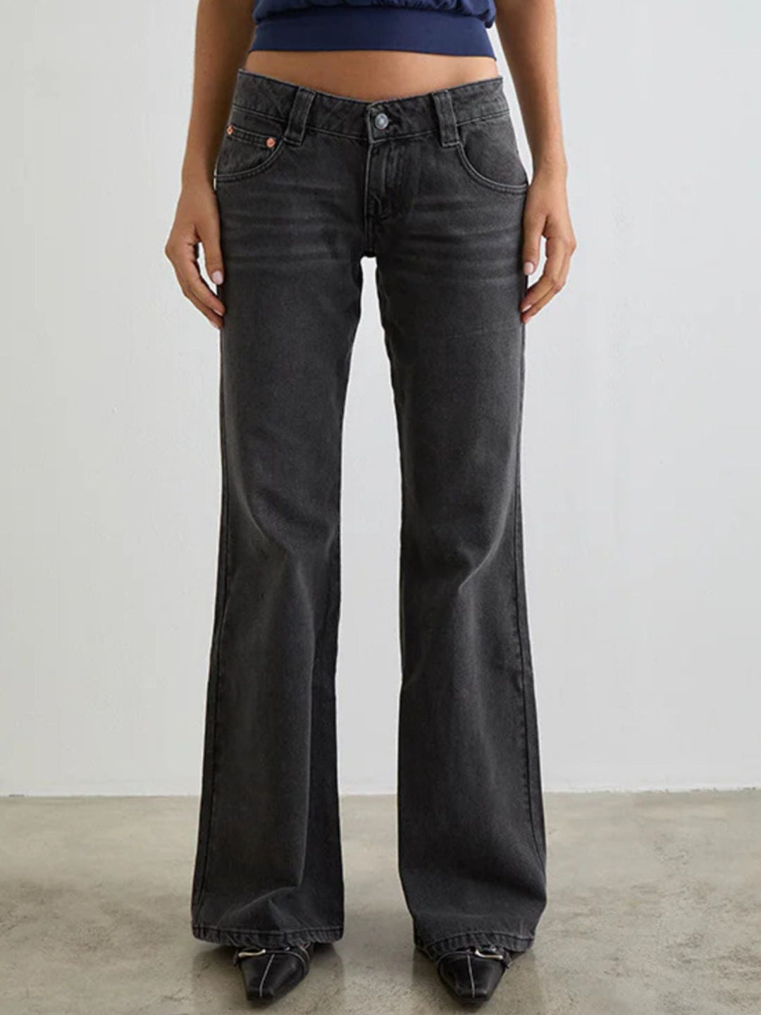 Low Rise Flare Leg Jeans
