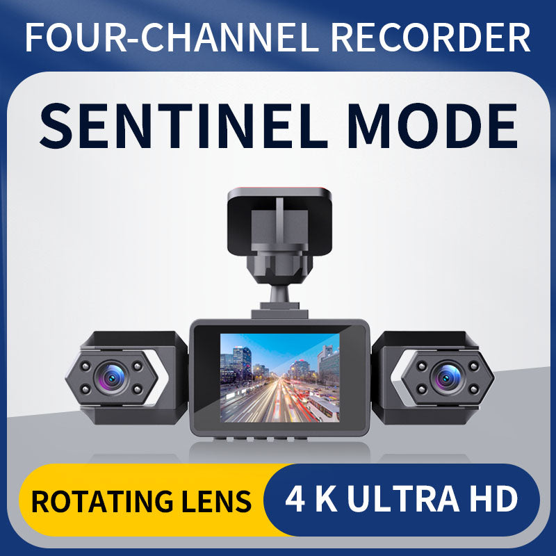 1080P High-definition Driving Recorder With Four Lenses, High-definition Night Vision, Front, Back, Left, Right Recording