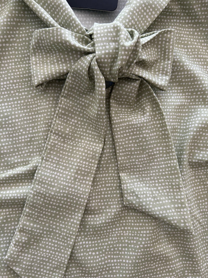 Sage Dot Bow Top