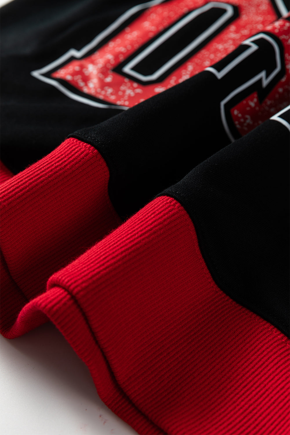 Black GAME DAY Letter Graphic Varsity Striped Detail Baggy Sweatshirt