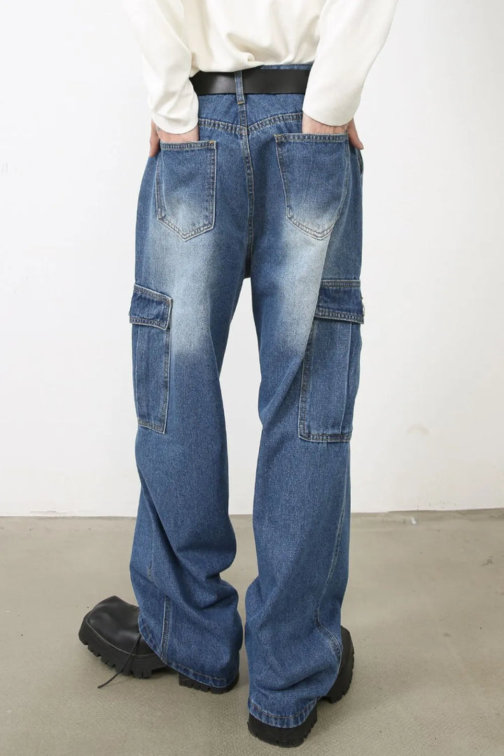 Men's Loose Fit Jeans with Pockets