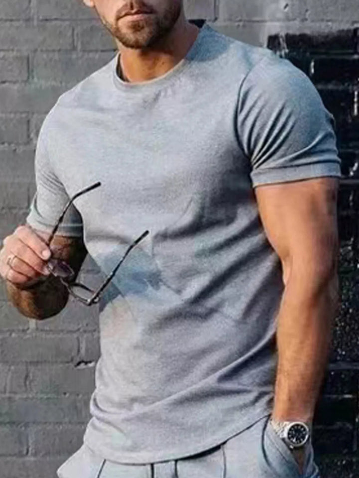 Men's Plus Size Solid Color Casual T-Shirt