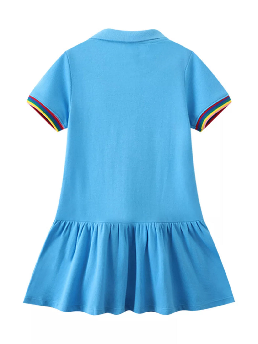 Children's Unicorn Embroidered Ruffled Polo Dress
