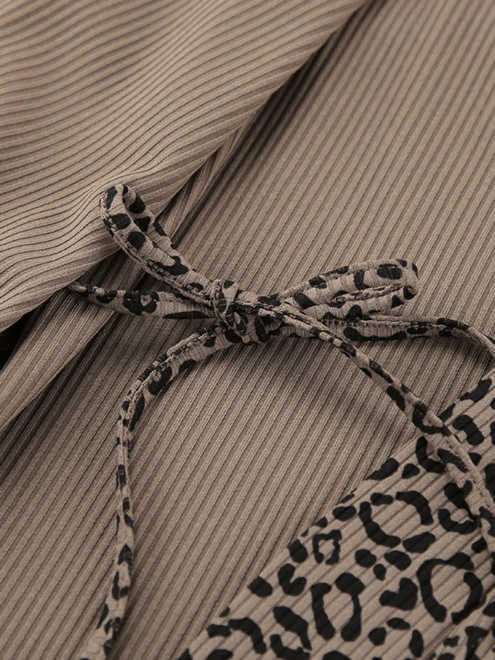 Leopard Cami Cardigan and Shorts 3-Piece Set