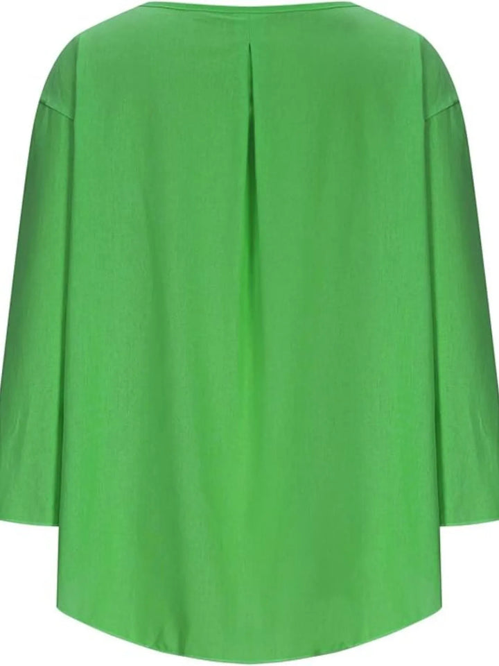 Full Size Round Neck Relaxed Fit Blouse Plus Size