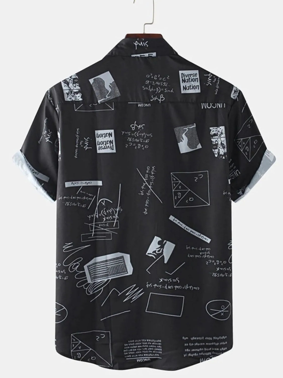 Men's Full Size Printed Button Up Short Sleeve Shirt Plus Size