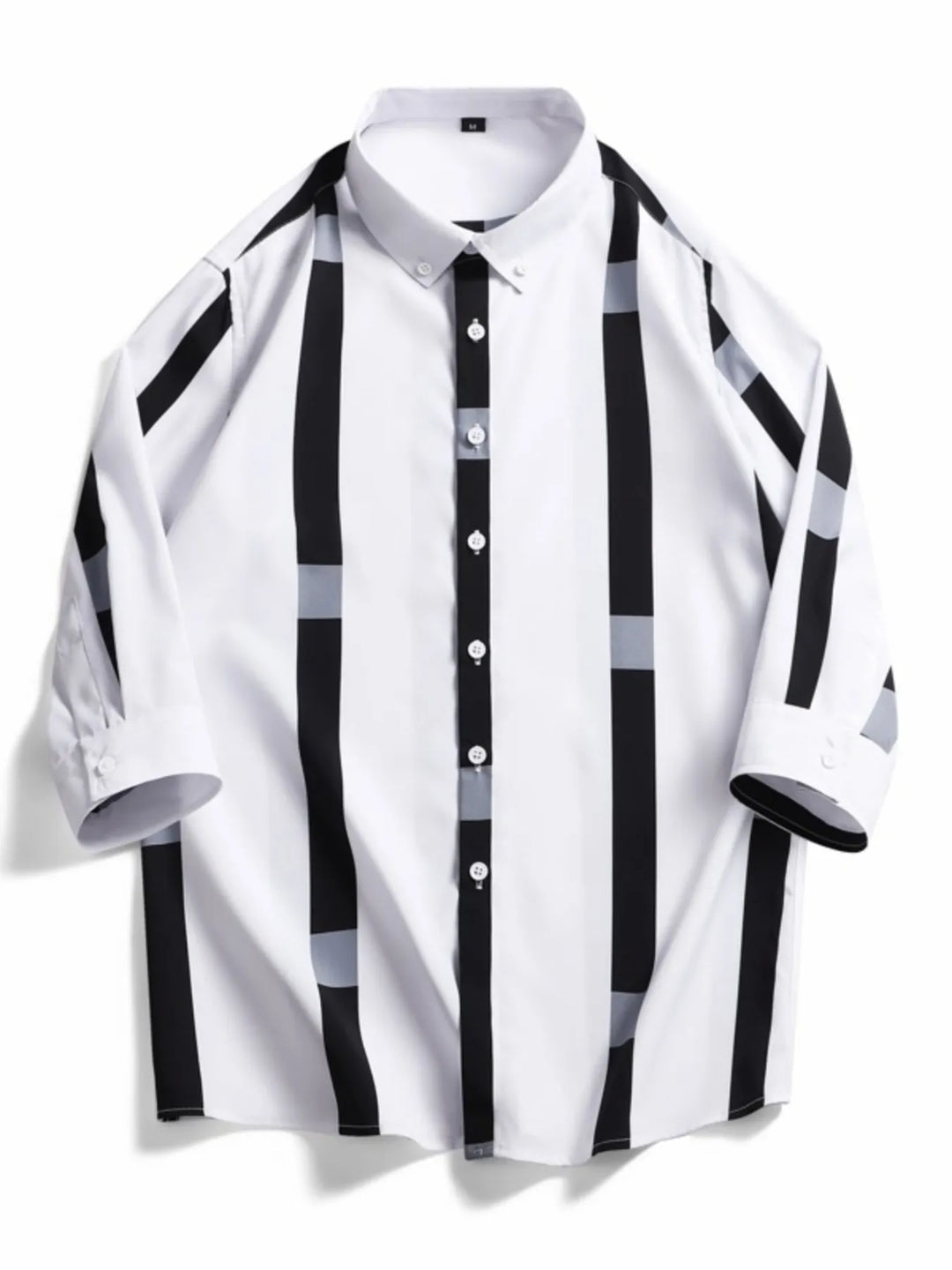 Men's Plus Size Striped Print Casual Shirt