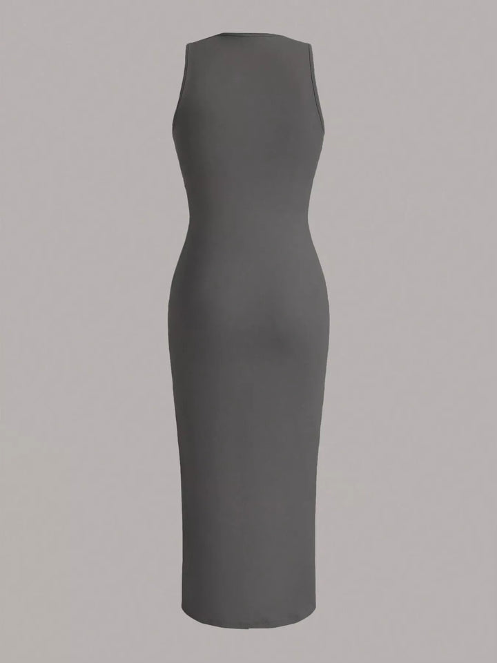 Sleeveless Round Neck Midi Dress