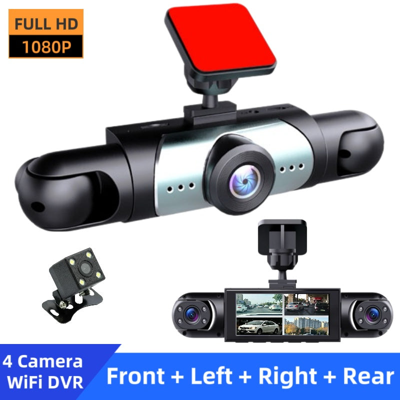 1080P High-definition Driving Recorder With Four Lenses, High-definition Night Vision, Front, Back, Left, Right Recording