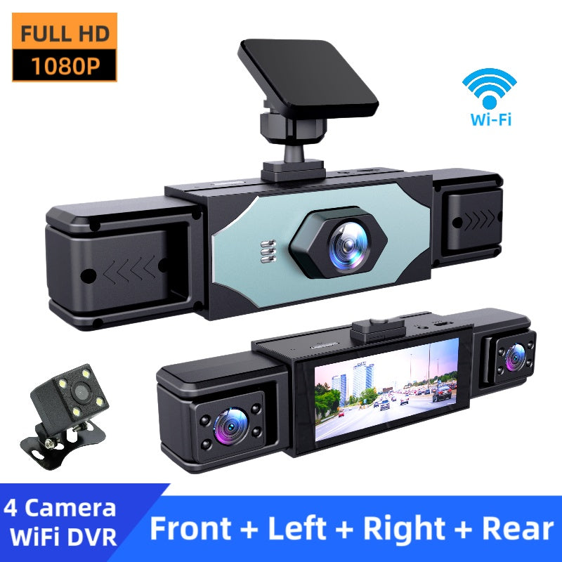 1080P High-definition Driving Recorder With Four Lenses, High-definition Night Vision, Front, Back, Left, Right Recording