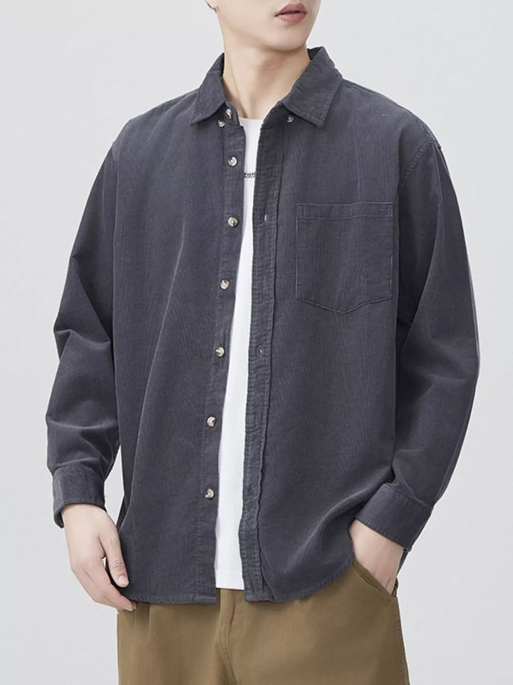 Men's Plus Size Button Up Long Sleeve Shirt
