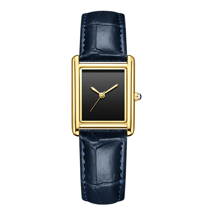 Couple Leather Watch Strap Simple Square Student's Watch Waterproof