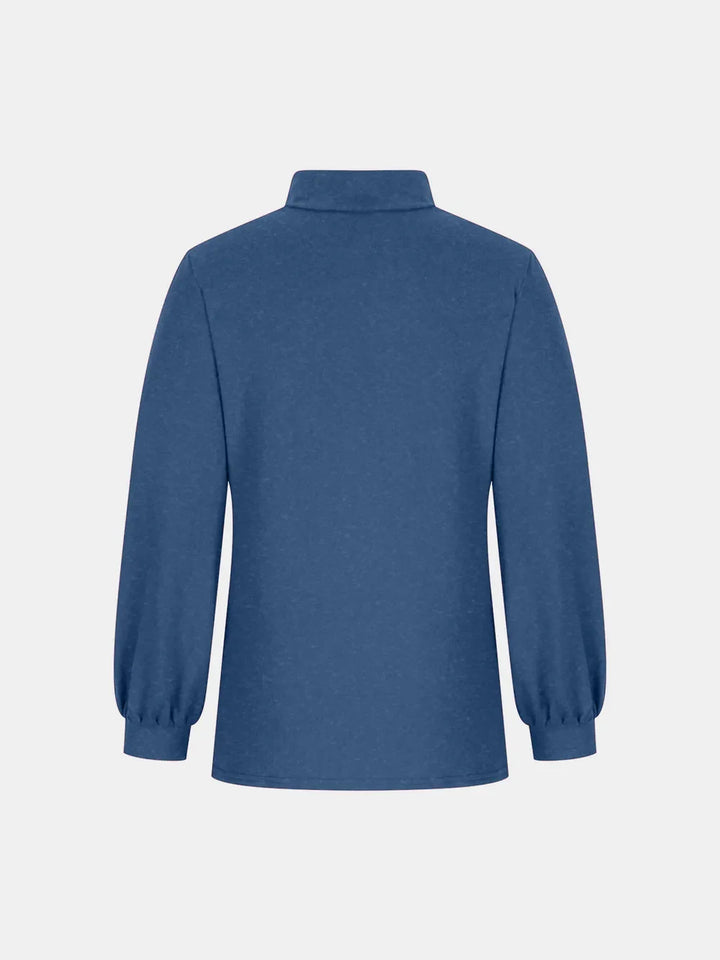 Full Size Mock Neck Long Sleeve T-Shirt