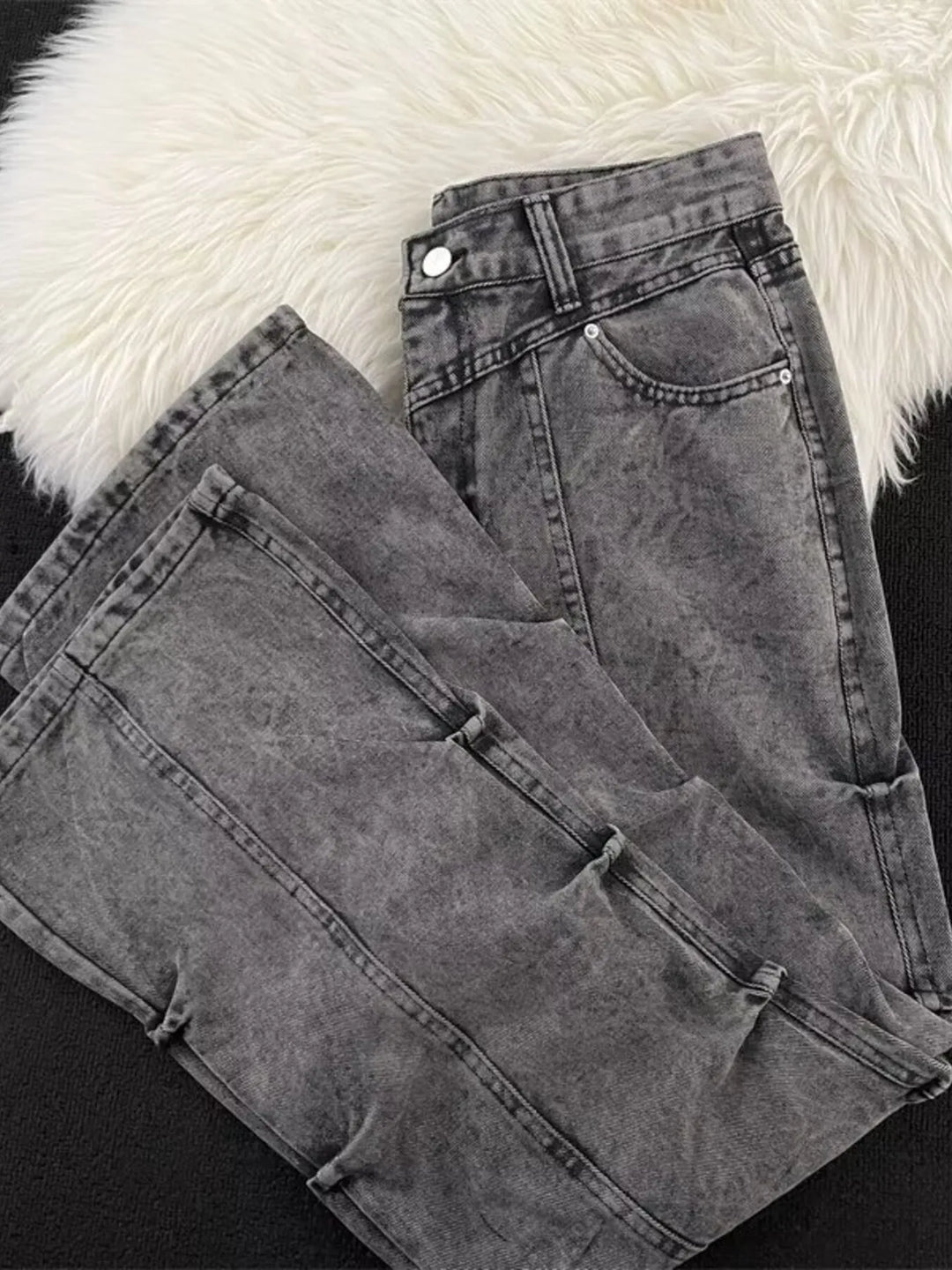 Men's Full Size Vintage Wash Wide Leg Jeans Plus Size