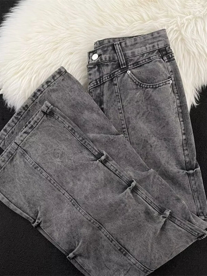 Men's Full Size Vintage Wash Wide Leg Jeans Plus Size