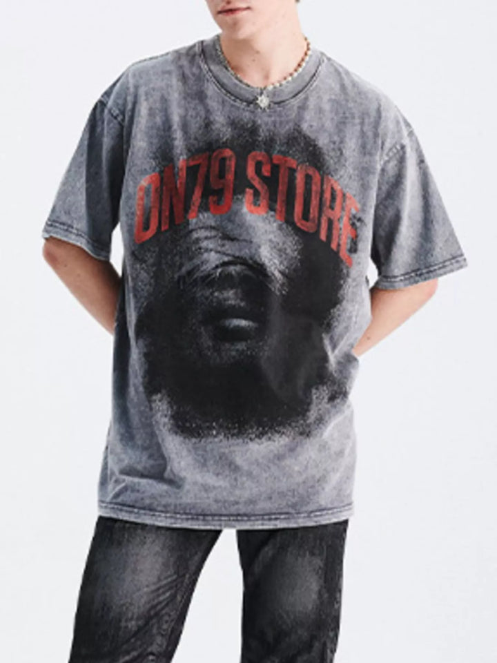 Men's Graphic Round Neck Short Sleeve T-Shirt