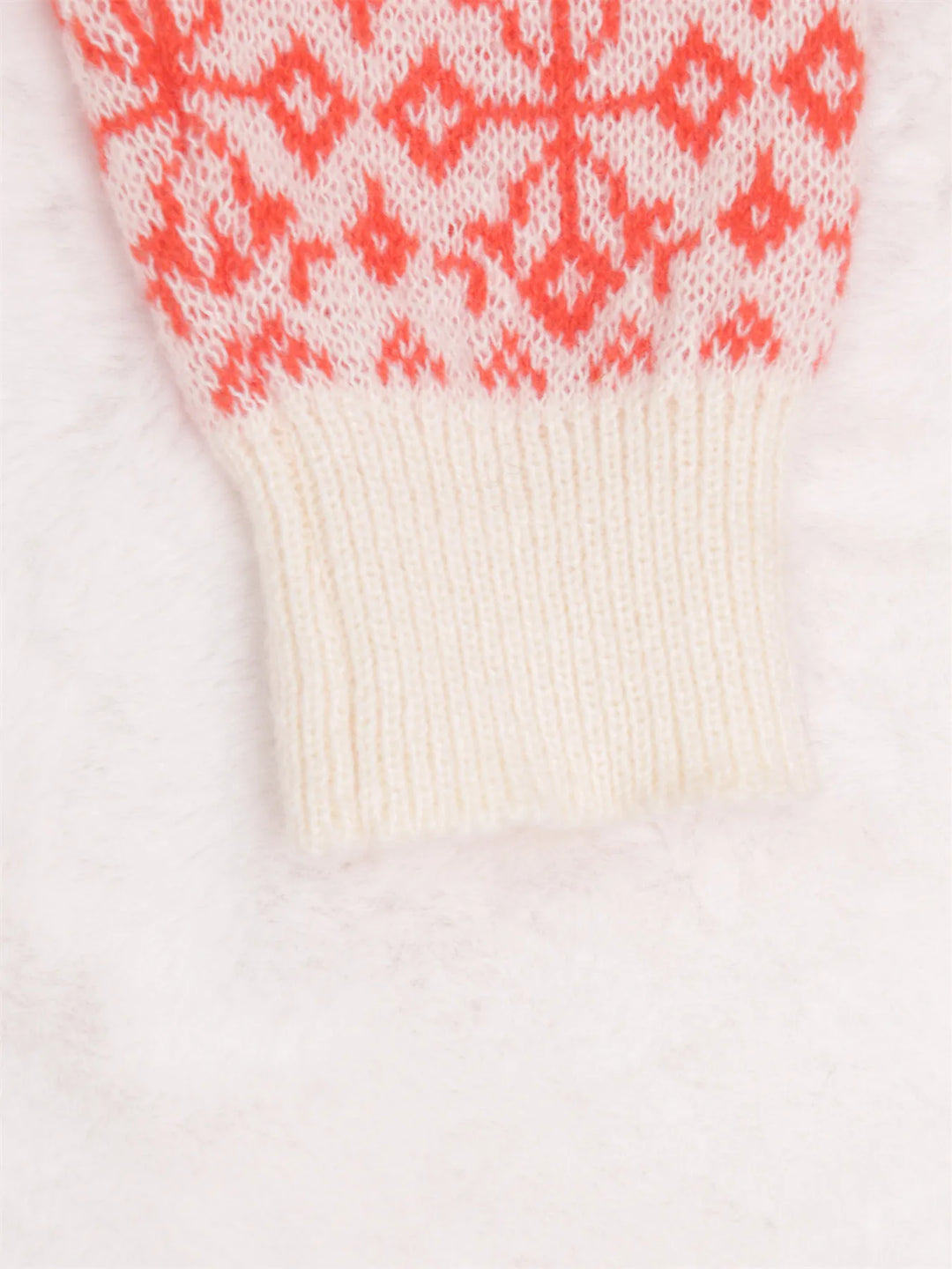 Contrast Ribbed hem Long Sleeve Sweater