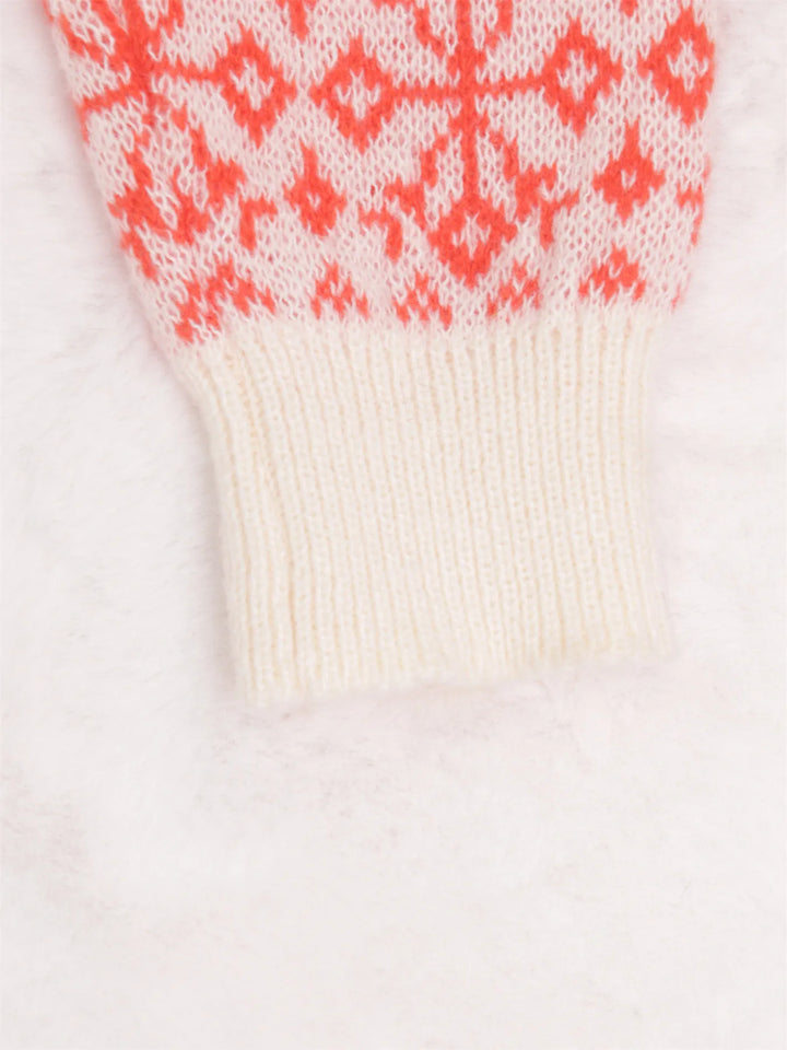 Contrast Ribbed hem Long Sleeve Sweater