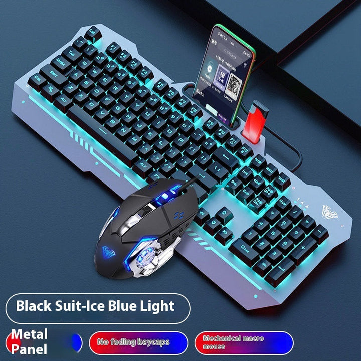 Mechanical Feeling Wired Key Mouse Headset Bundle