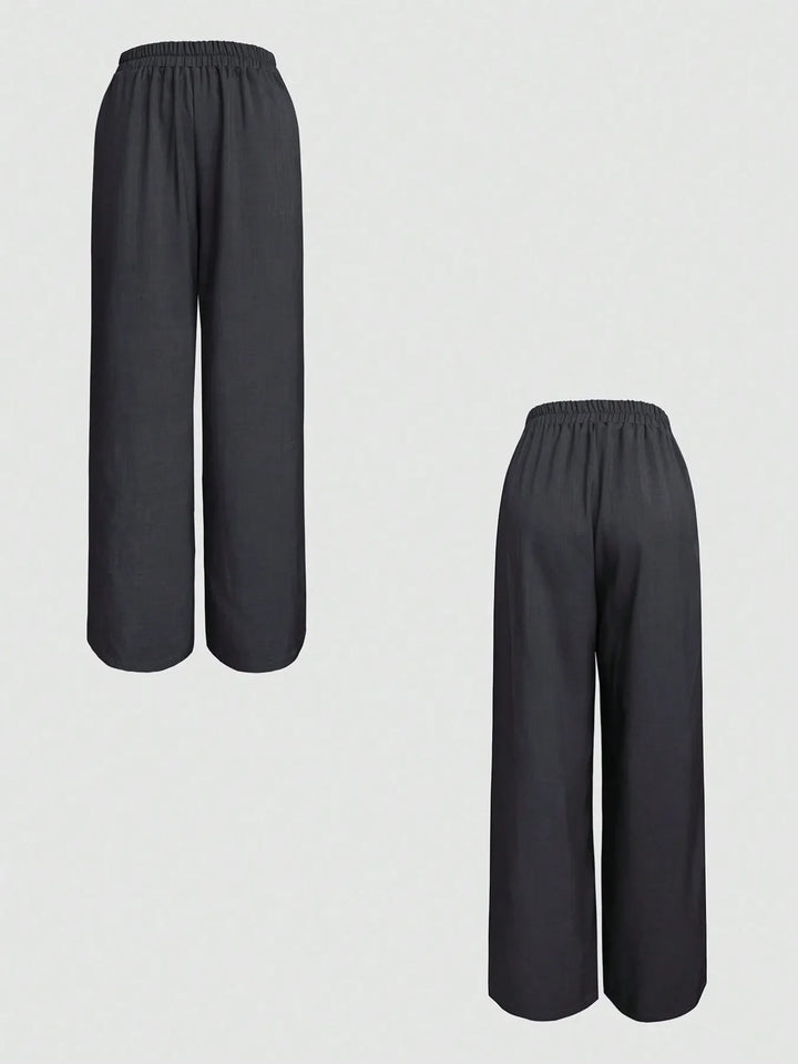 Button Up Sleeveless Top and Pants Set