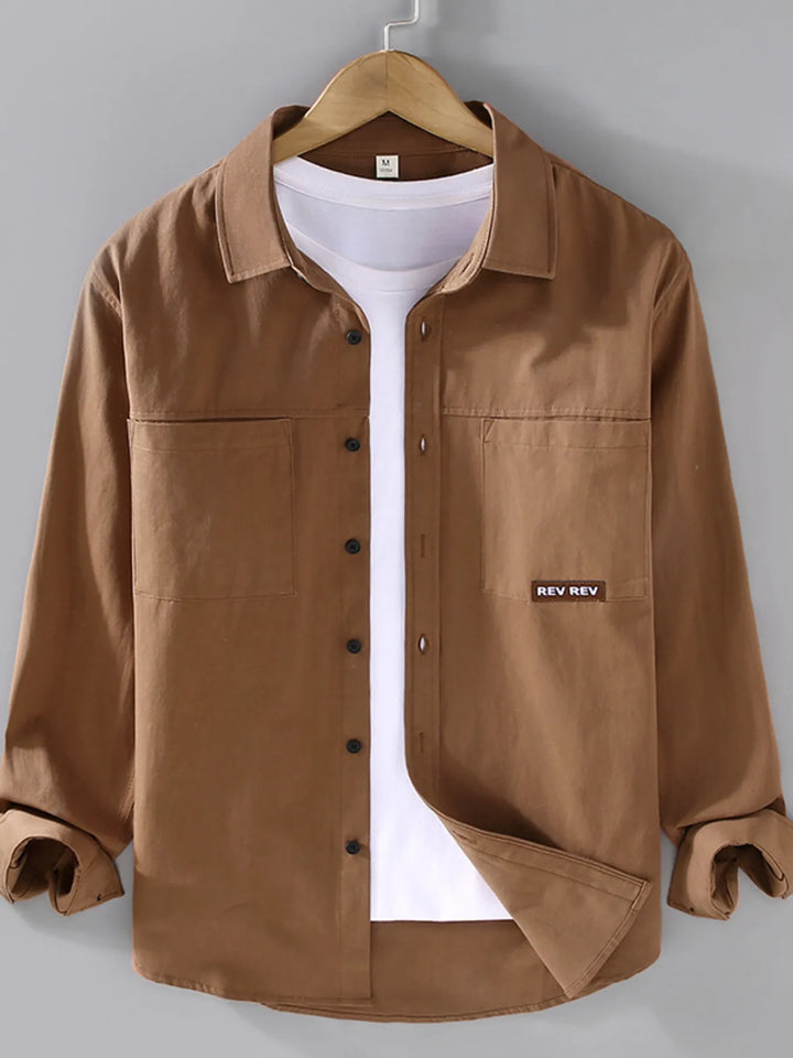 Men's Plus Size Button Up Long Sleeve Shirt